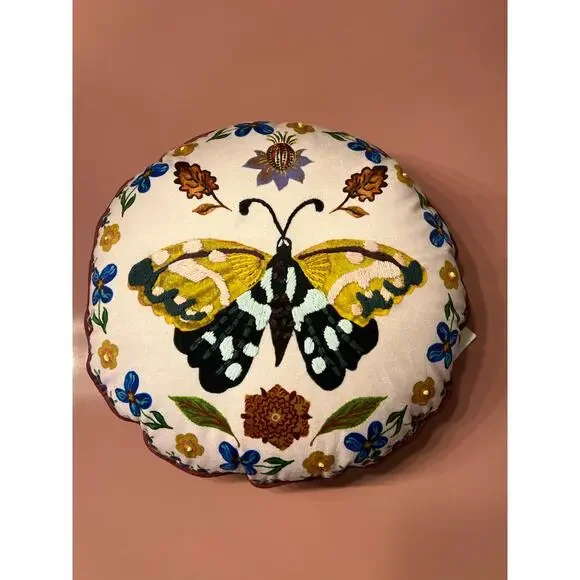 Anthropologie Nathalie Lete Embroidered Velvet Pillow - Picture 5 of 6